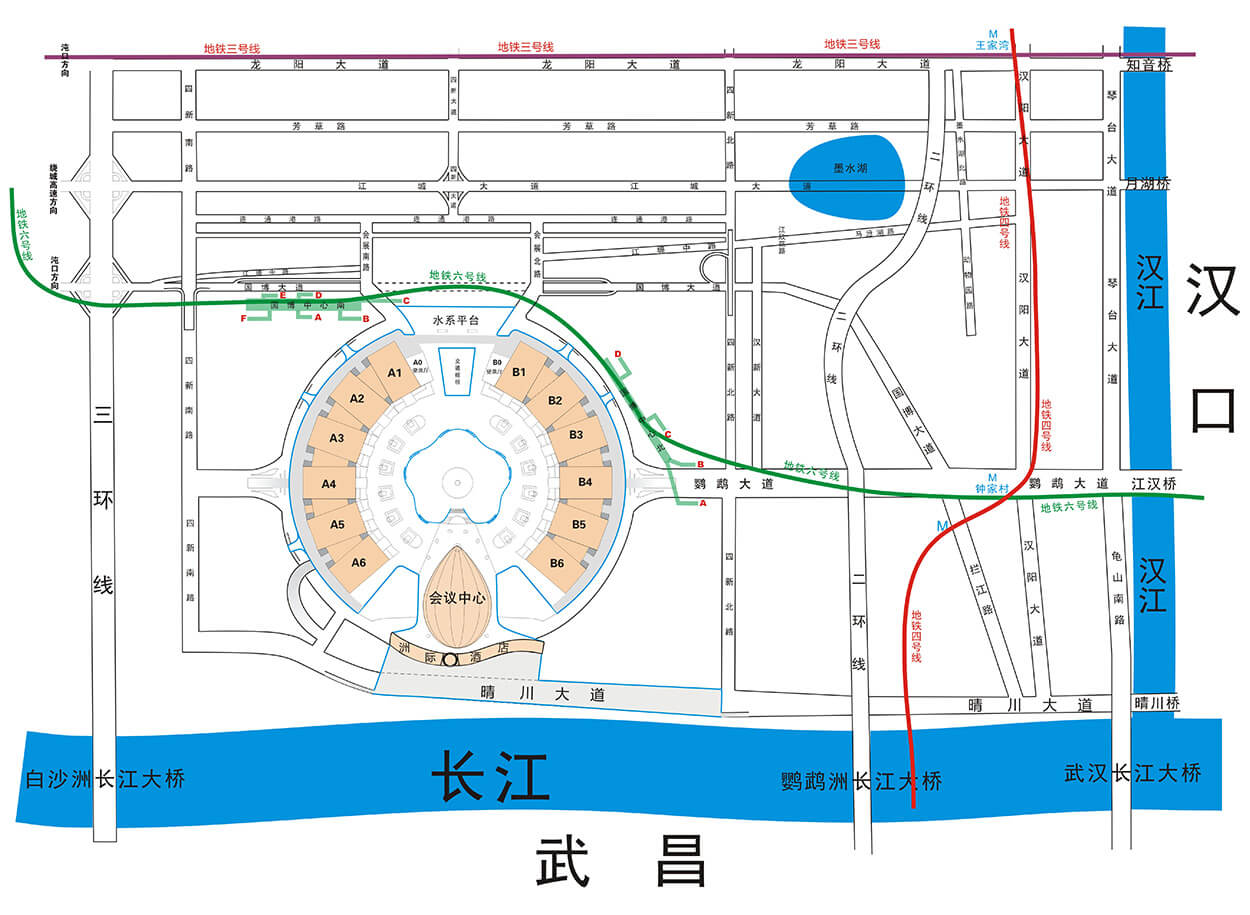 武汉国际博览中心交通图
