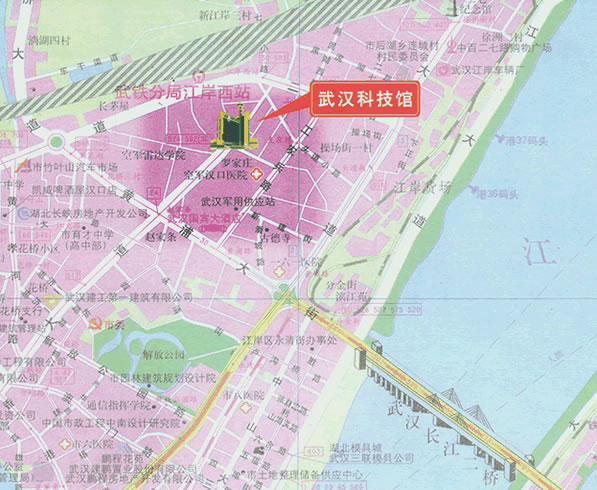 武汉科学技术馆交通图