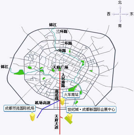 成都世纪城新国际会展中心交通图