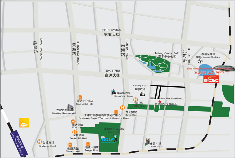 天津滨海国际会展中心交通图