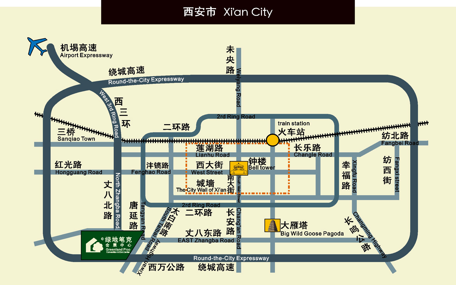 西安绿地笔克国际会展中心交通图